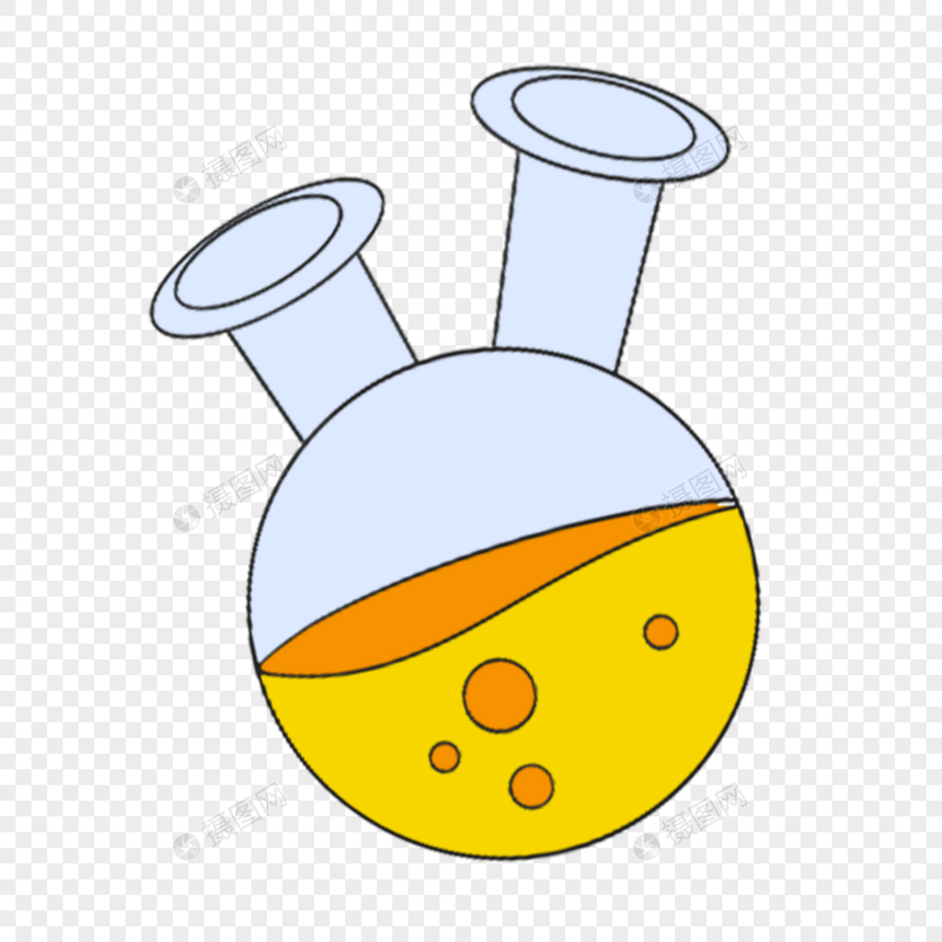 科学教育元素黄色溶液双口烧杯图片