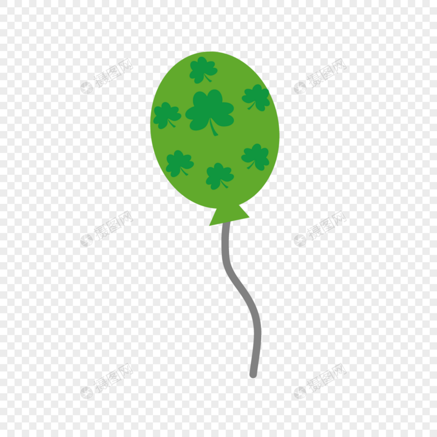 绿色可爱四叶草气球图片