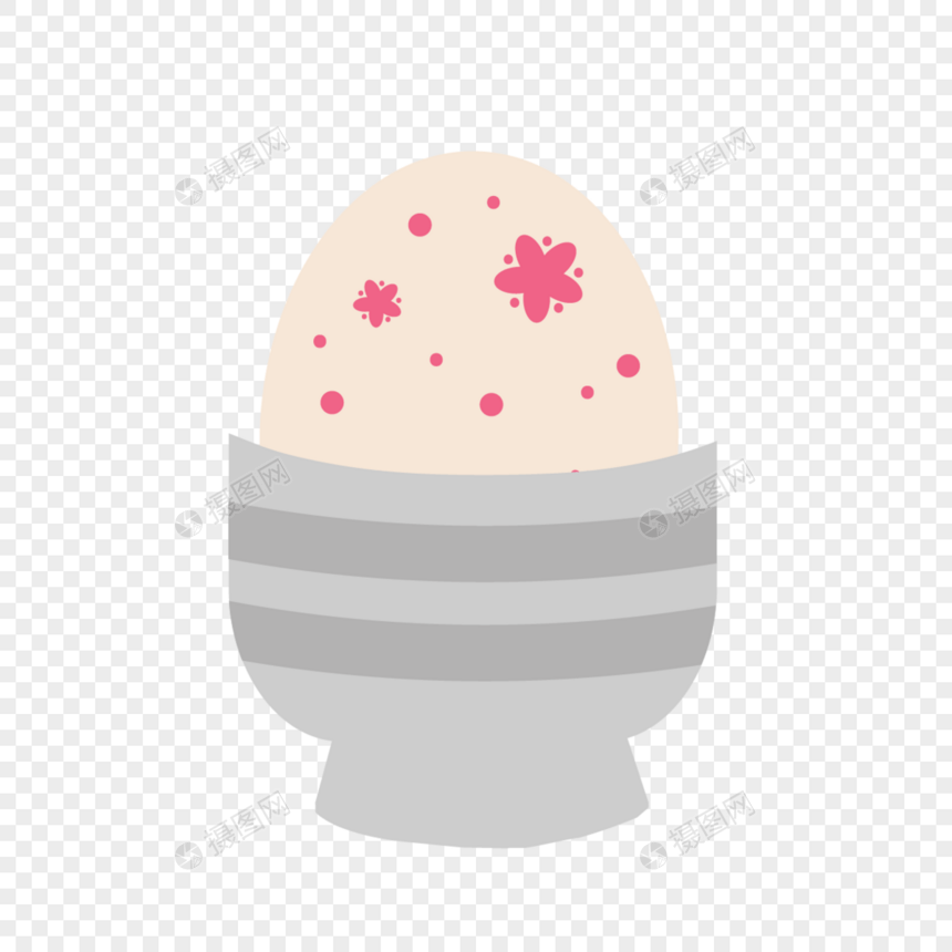 盛在碗中的复活节粉色花纹彩蛋图片