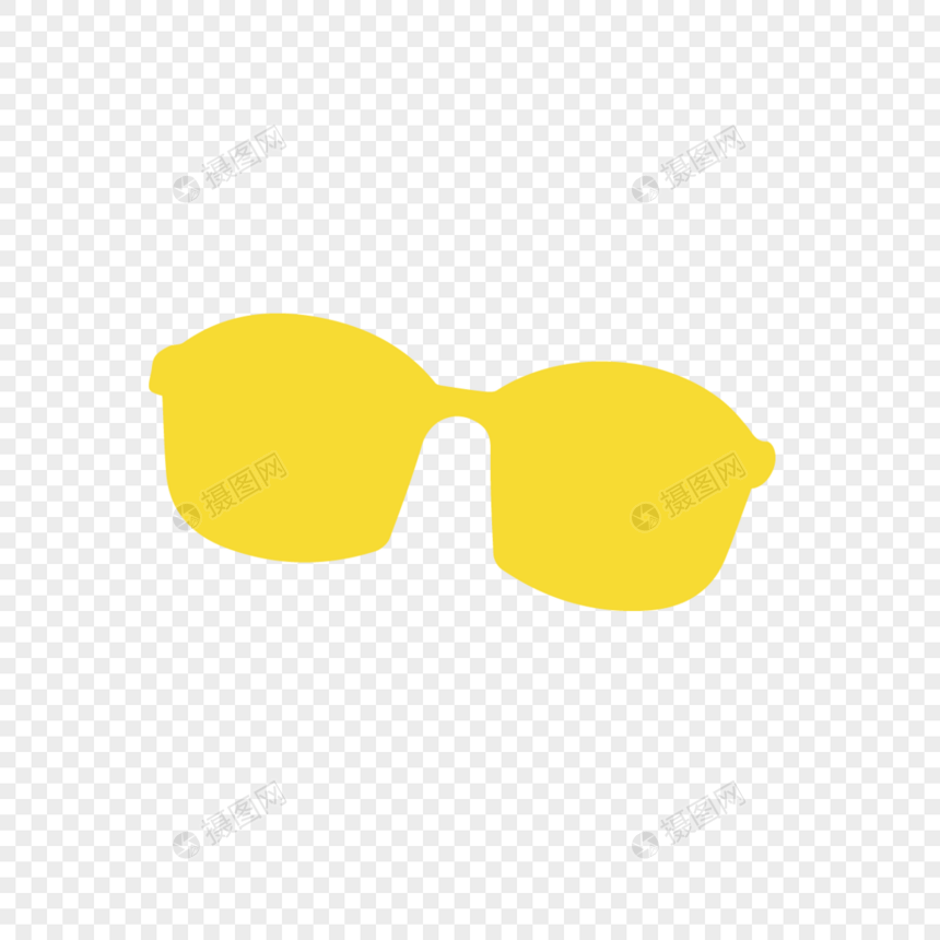 夏日黄色简约眼镜图片