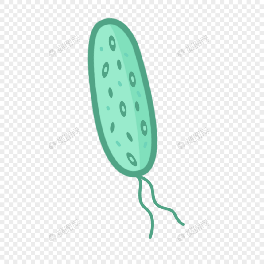 青绿色简约形状卡通细菌图片