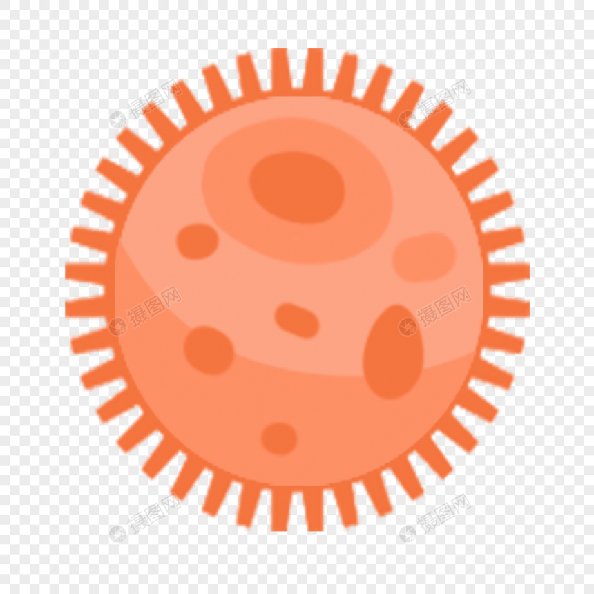 橙色渐变简约形状卡通细菌图片