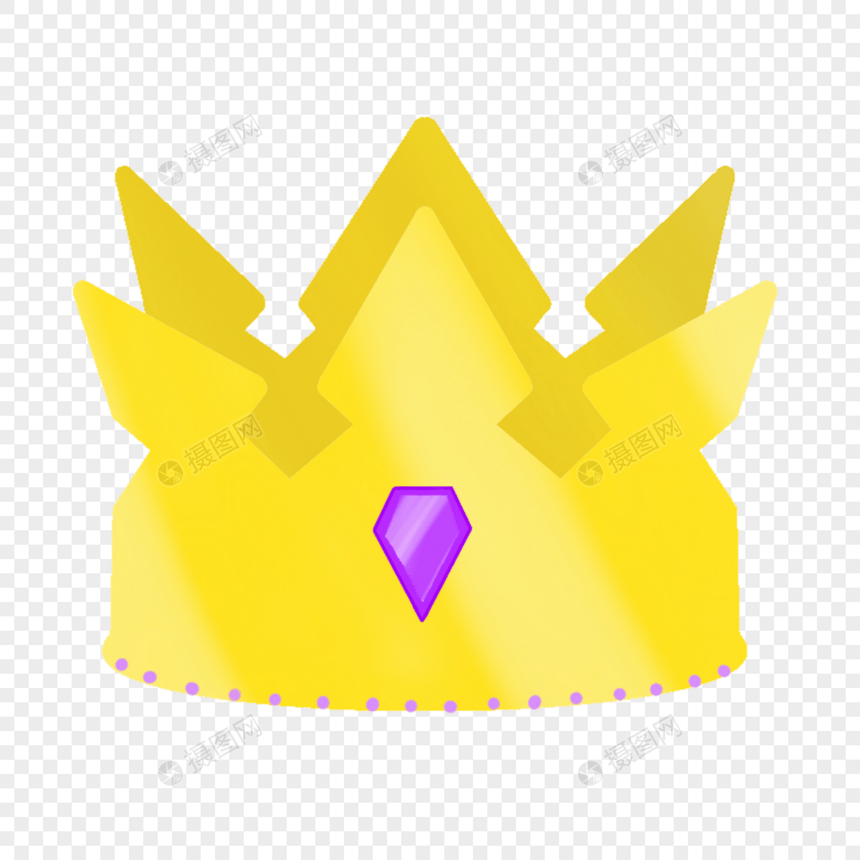紫色菱形宝石卡通金色皇冠图片