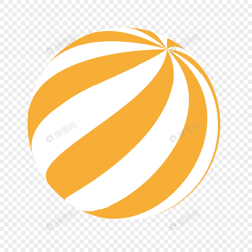 橙色实心半调色球体图片