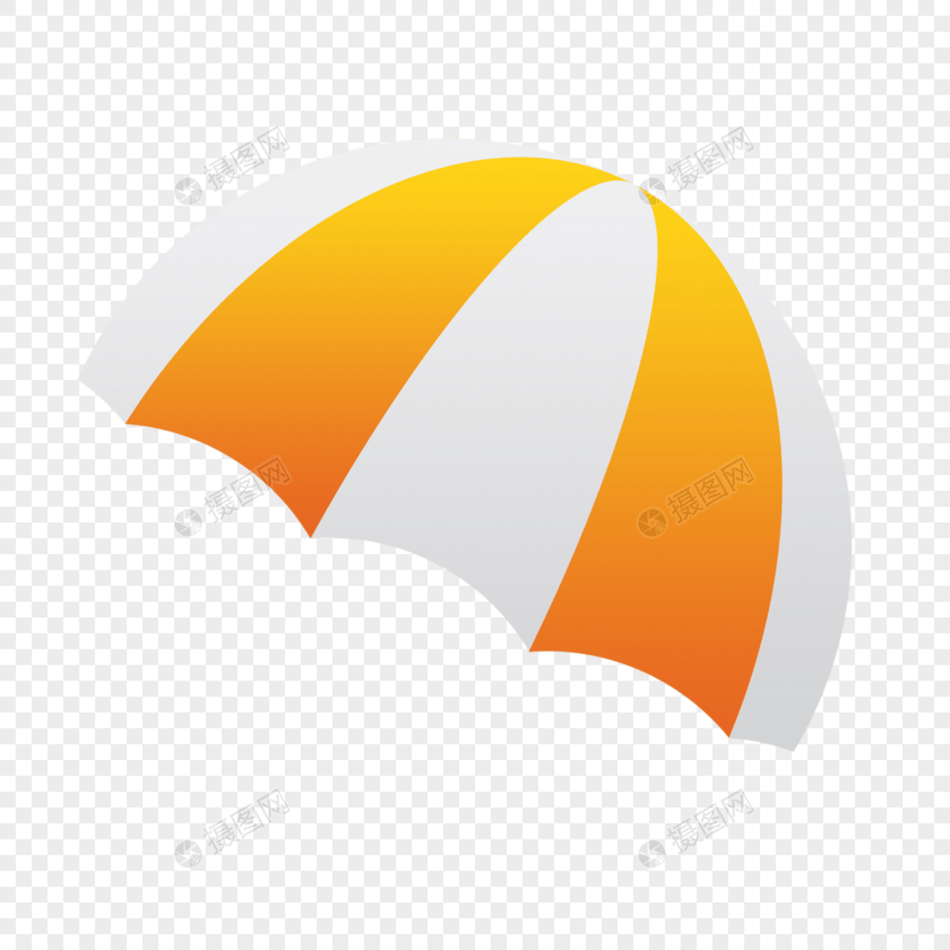 夏季海边沙滩黄白配色遮阳伞图片