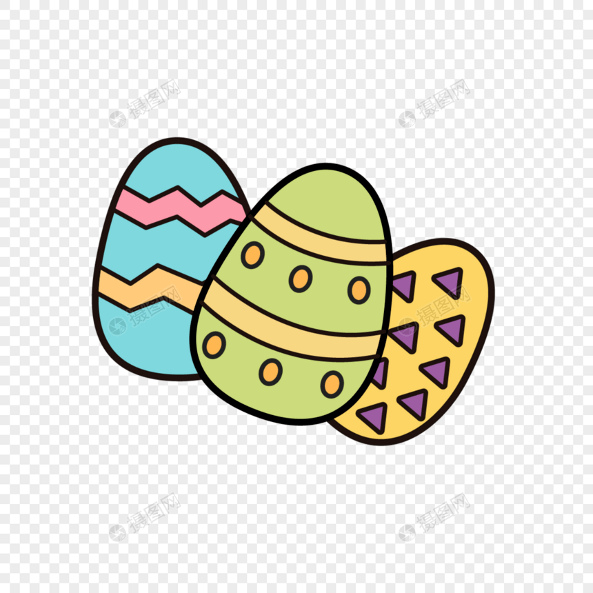 复活节三个可爱的彩蛋图片