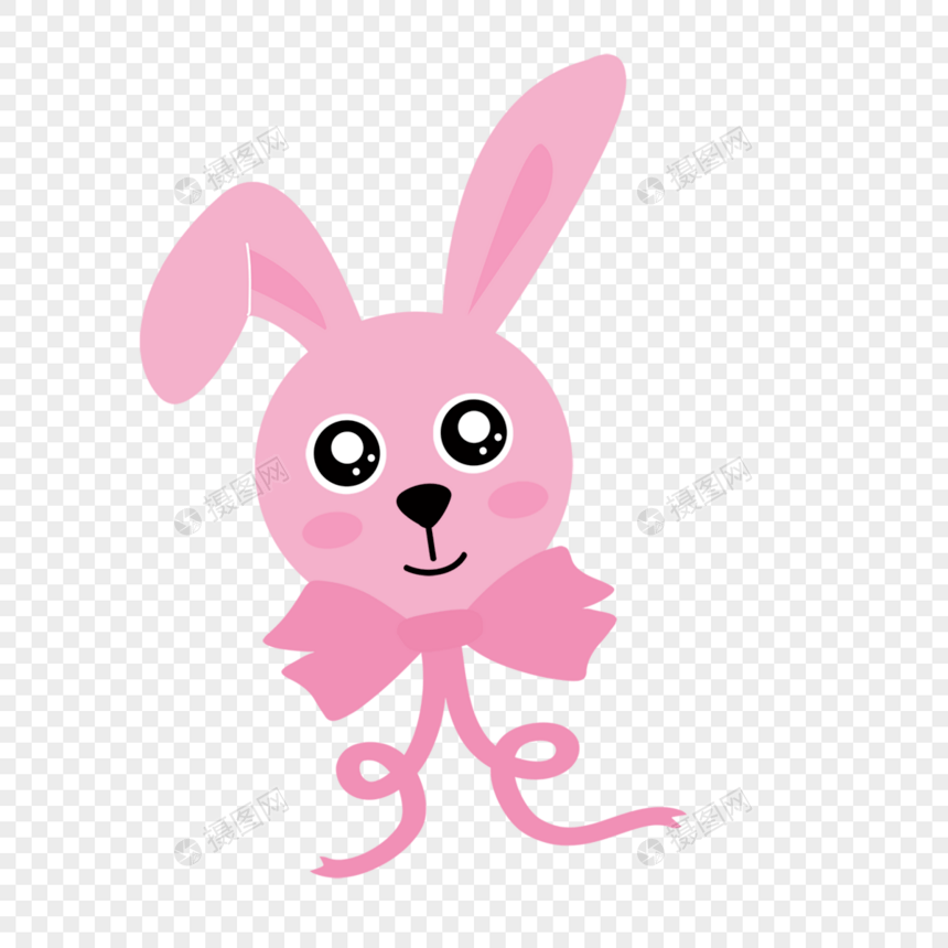 粉色兔子矢量装饰图片