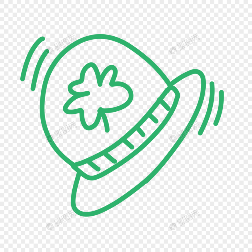 绿色帽子创意线条图形图片