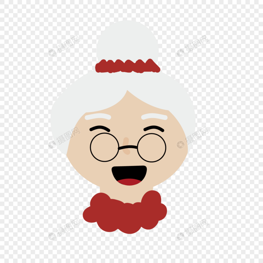 可爱戴眼镜的圣诞老人元素图片