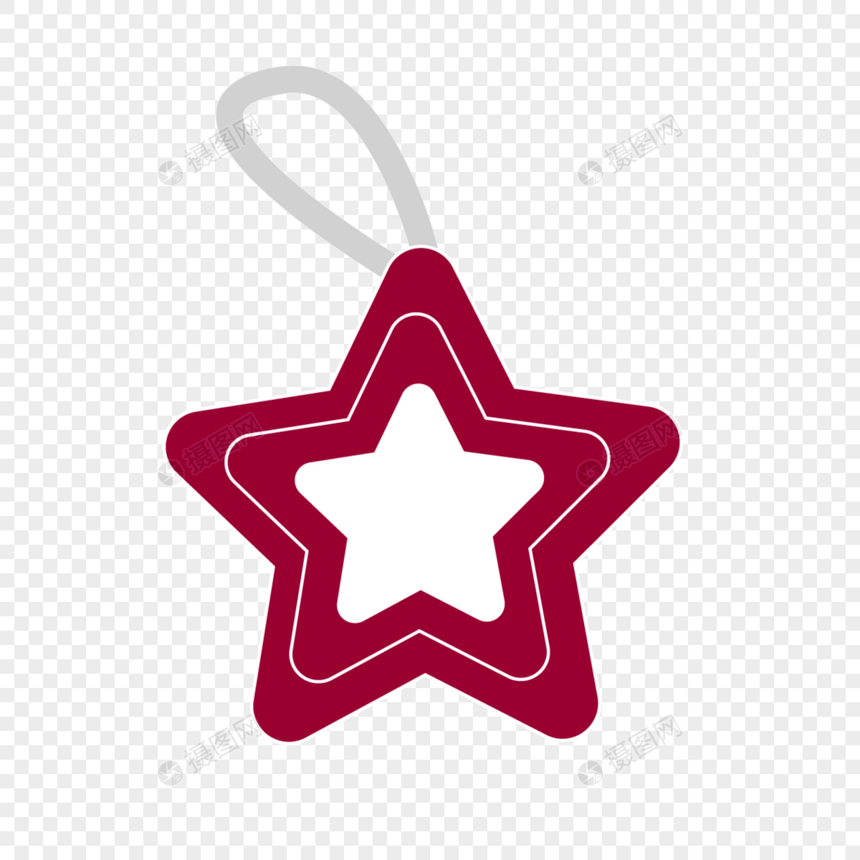 红色圣诞创意星星装饰图形图片