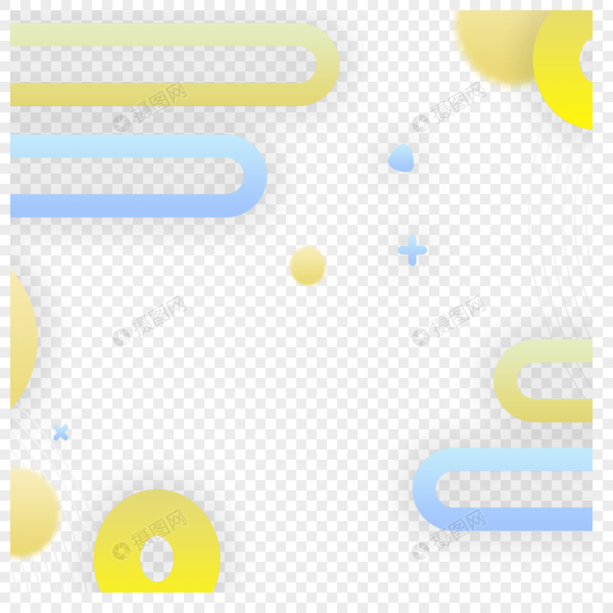 手绘黄色商务抽象边框图片
