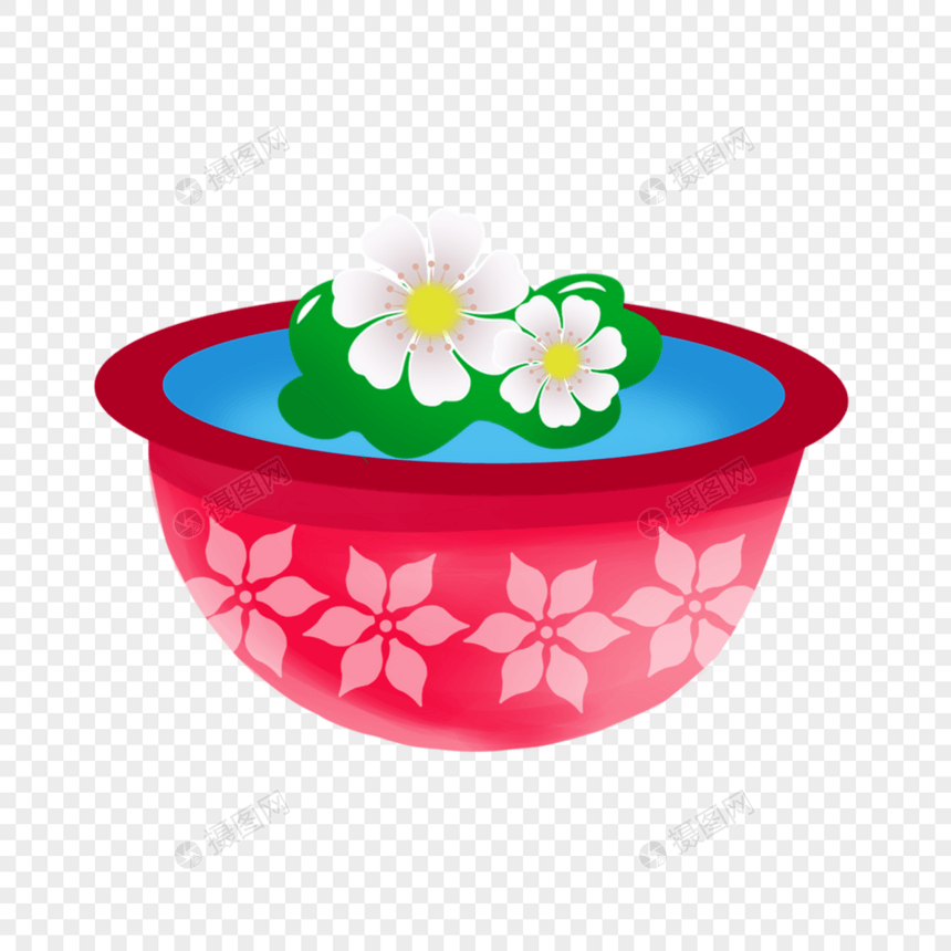 大碗里的可爱白色花朵图片