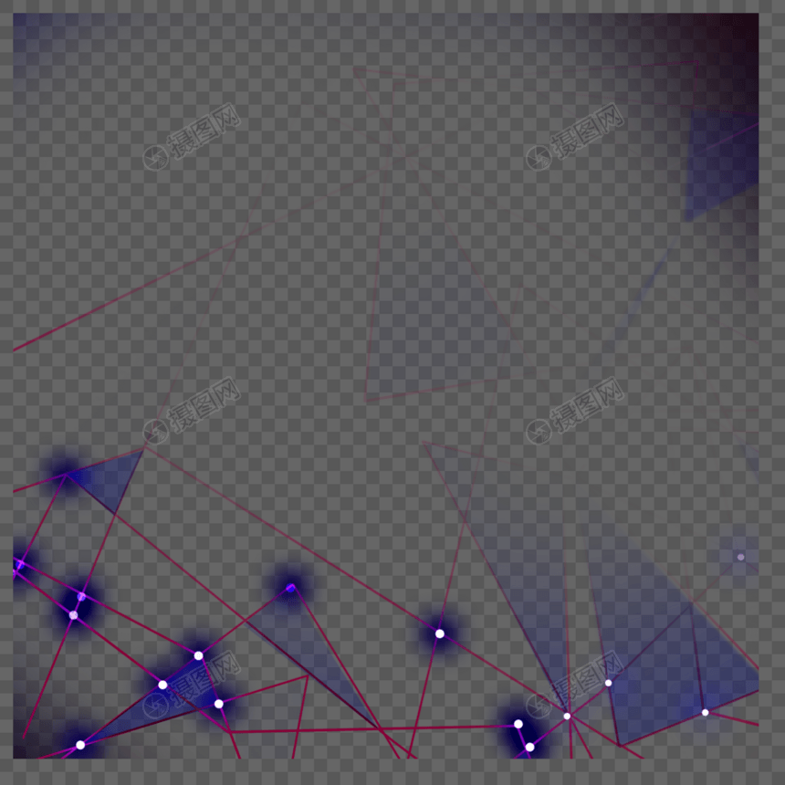 暗蓝色线条三角形光效科技边框图片