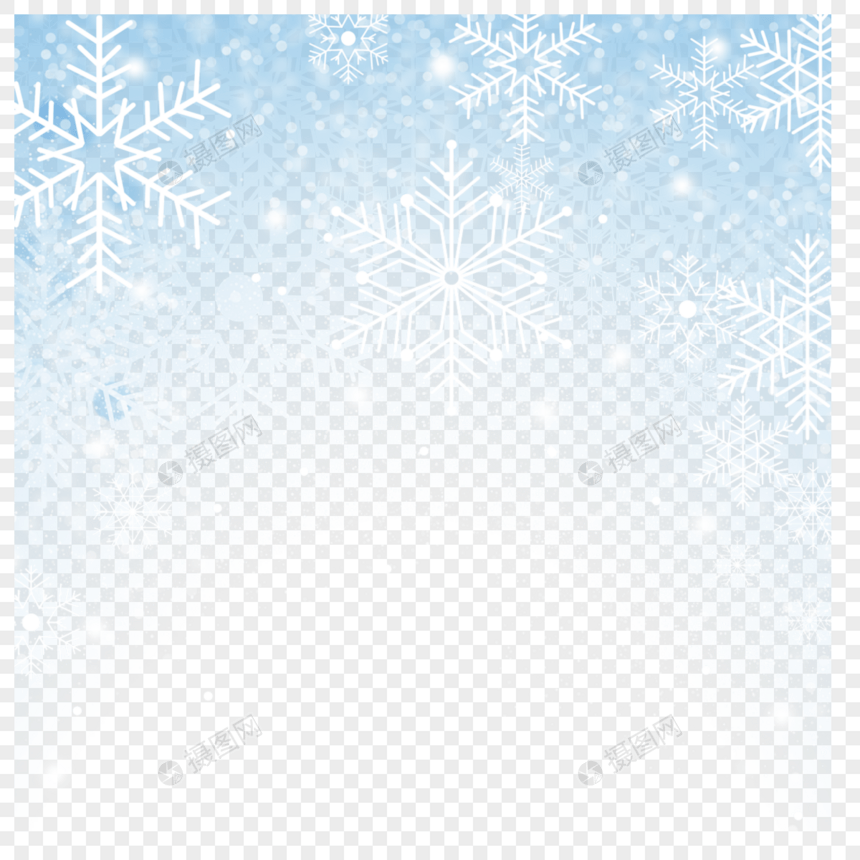 白色的雪花光效边框图片