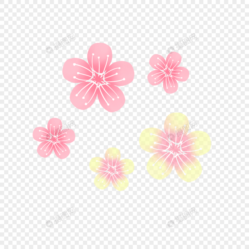 粉色花朵简单水彩图片