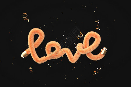 香烟插画3Dlove文字背景设计图片