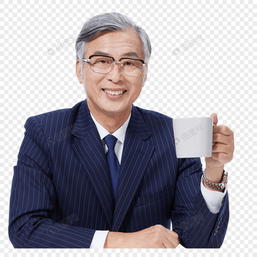 男性企业家老板喝咖啡图片