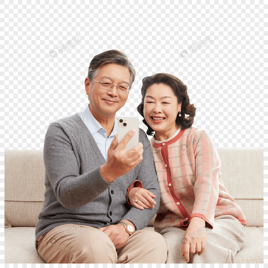 老年夫妇视频通话图片
