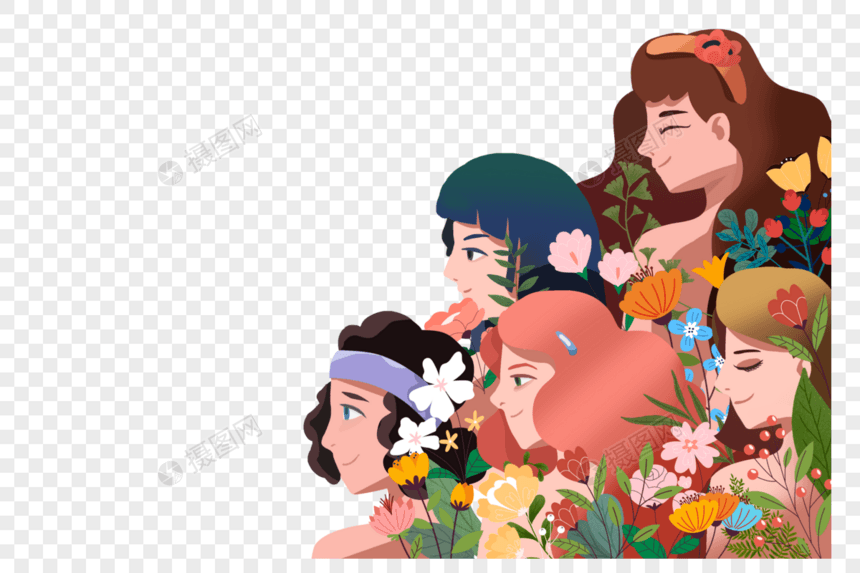 花丛中的女性图片