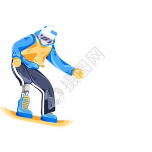 运动会图片冬季残疾运动会单板滑雪GIF高清图片