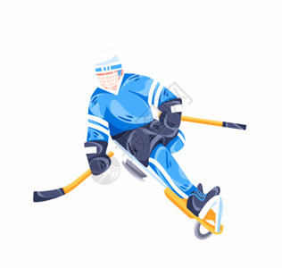 蓝色冰焰冬季残疾运动会冰橇冰球GIF高清图片