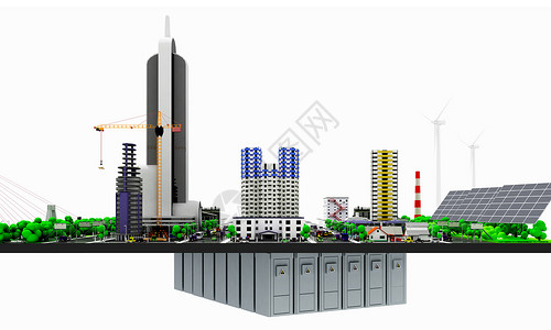 行旅箱3D创意新能源卡通场景设计图片