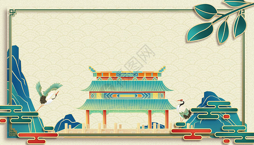 新中式边框典雅国潮边框背景设计图片