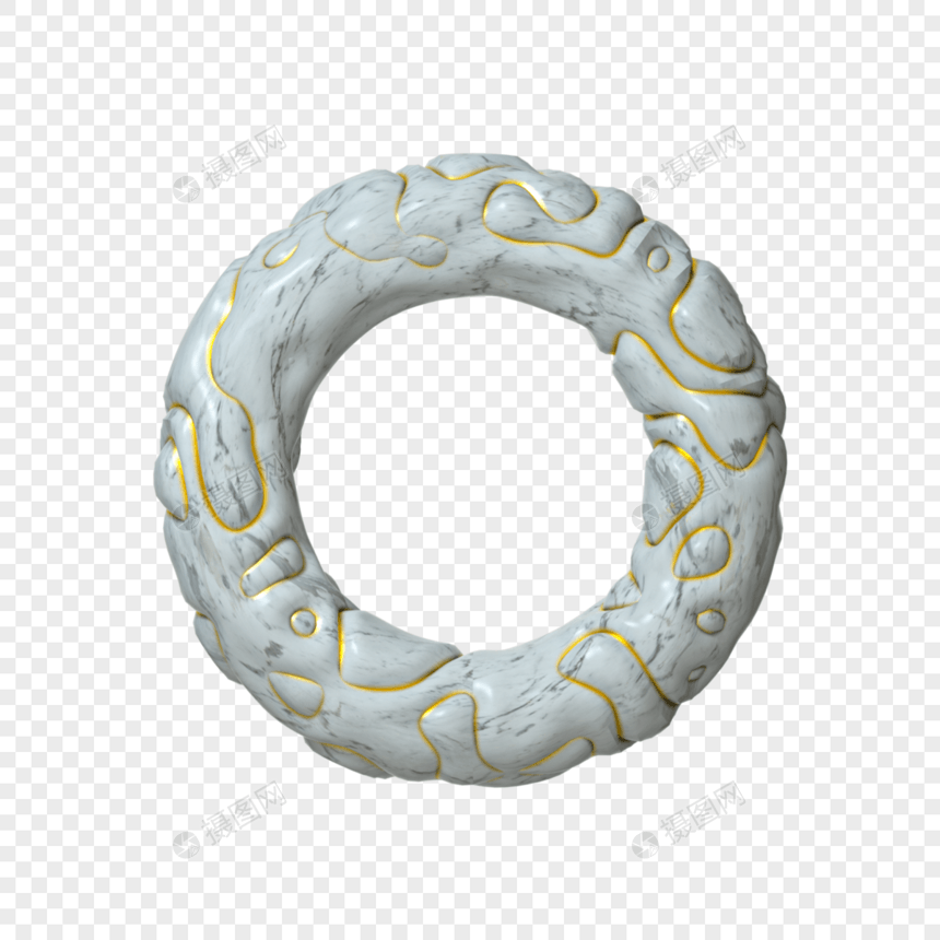 白金质感立体圆环装饰图片