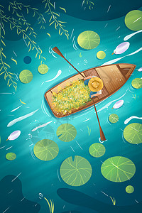 海啸手机海报配图二十四节气清明节插画开屏页海报插画