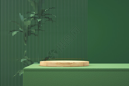 小瓷砖绿色磨砂玻璃展台设计图片
