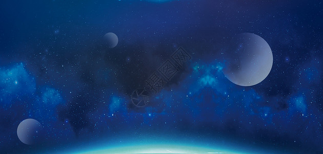 蓝色天空极光星空背景设计图片