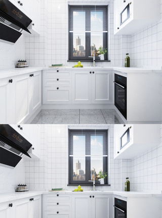 厨房空间北欧家居厨房效果图设计模板