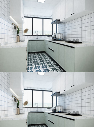 厨房模型北欧家居厨房设计模板