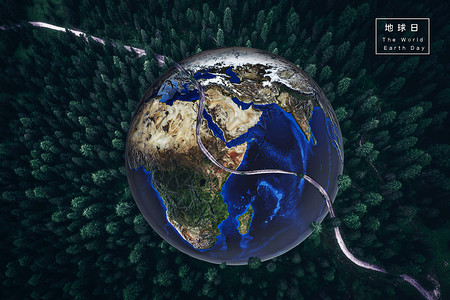 呵护森林大气地球日背景设计图片