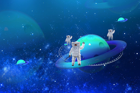 人飞行星际航天背景设计图片