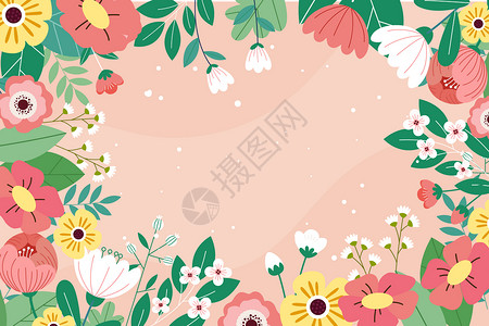 母亲节花卉背景矢量插画背景图片