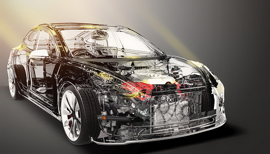 汽车素材透明智能汽车引擎设计图片