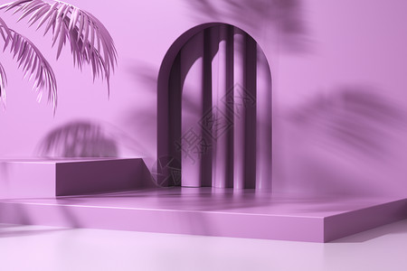 紫色简约光影展台背景图片