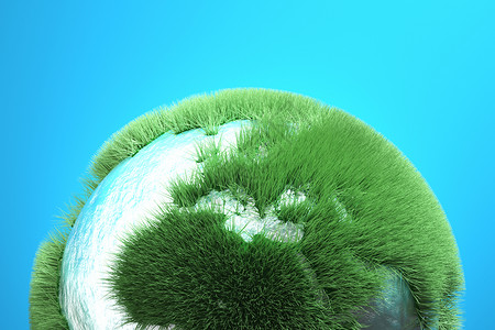 C4D绿色地球背景图片