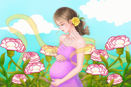 孕妇的肚子特写母亲节清新唯美GIF高清图片