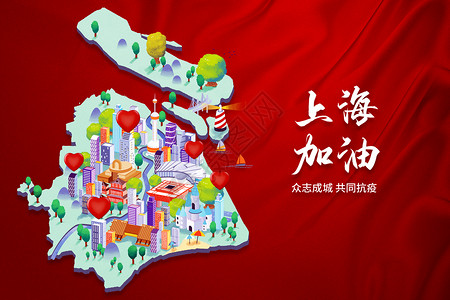 防疫支援上海加油抗疫背景设计图片