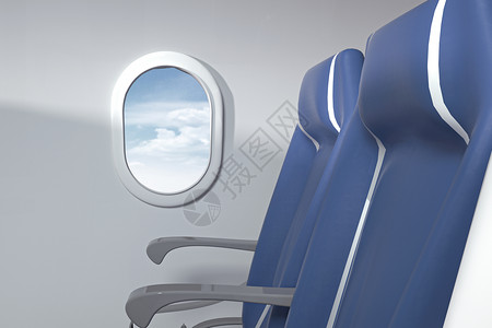 乘坐飞机C4D机舱场景设计图片