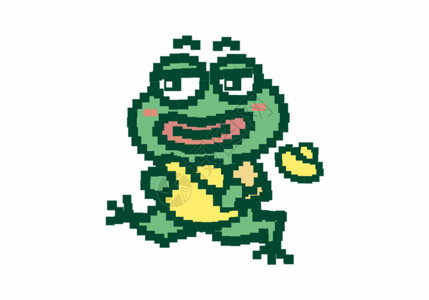 荷叶上青蛙夏天卡通拟人青蛙GIF高清图片
