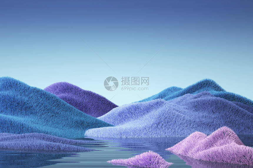 毛绒艺术山峰背景图片