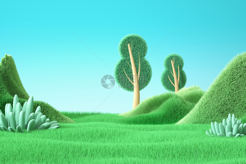 绿色毛绒山峰背景图片