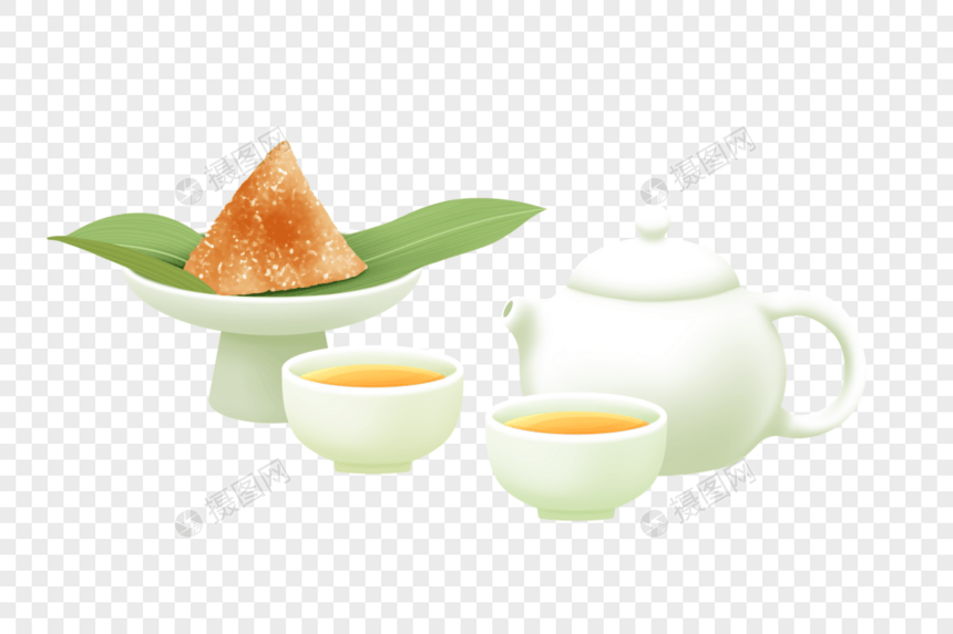 粽子和茶壶图片