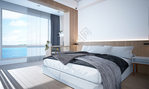 套房卧室3D阳光海景房设计图片