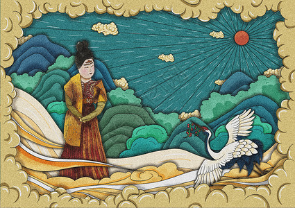 国家宝藏之吐鲁番阿斯塔那古墓绢衣彩绘木俑高清图片
