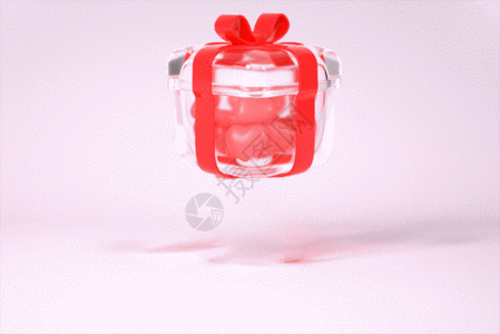创意C4D520情人节爱心礼盒可爱3D立体模型gif动图图片