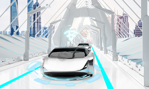 科技自动驾驶场景背景图片